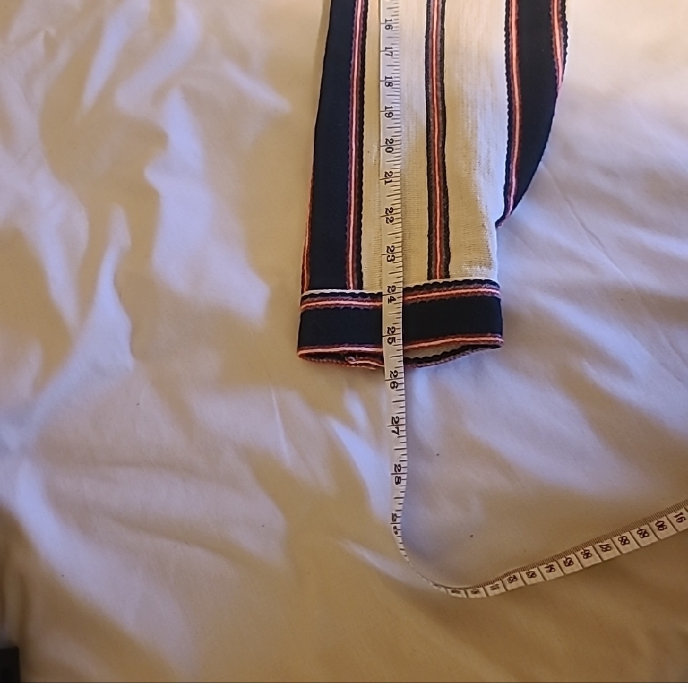 Zara Cream Jacket with Navy and Pink Stripes - Picture 6 of 8